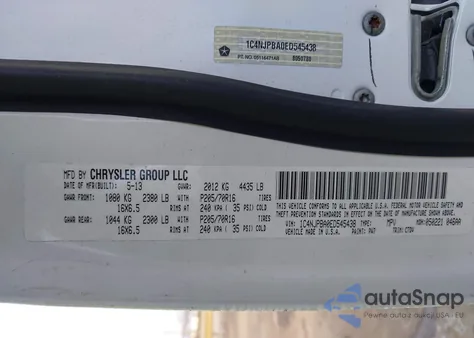 2014 Jeep Patriot Sport from USA, damaged, VIN 1C4NJPBA0ED545438